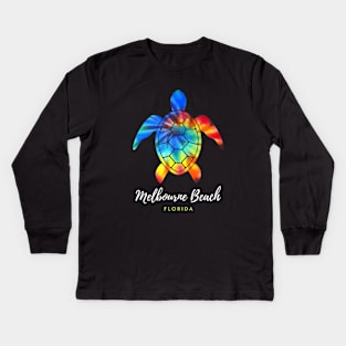 Melbourne Beach Florida Sea Turtle Conservation Tie Dye Kids Long Sleeve T-Shirt